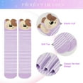 thumbnail image 4 of 6 Pairs Girls Knee High Socks, Cute Animal Socks Colorful Cartoon Animal Warm Cotton Stockings Mid Calf Long Boot Socks For 3-12 Years Girls, One Size, 4 of 7