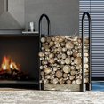 thumbnail image 1 of Fire Beauty Kit de Support Réglable pour Support de Bois de Chauffage Support de Rangement pour Bois de Cheminée, Poudre Noire, Acier Revêtu, Extérieur et Intérieur, 1 of 5