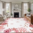 thumbnail image 2 of Area Rug 72×108in, Red Coral Starfish Fish Floor Carpet Living Room Rug, Underwater Ocean Creature Non-Slip Welcome Mat Indoor Rugs for Bedroom Dining Room, 2 of 9