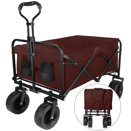 Heavy Duty Collapsible Wagon Cart Outdoor Folding Utility Camping Garden Wheels