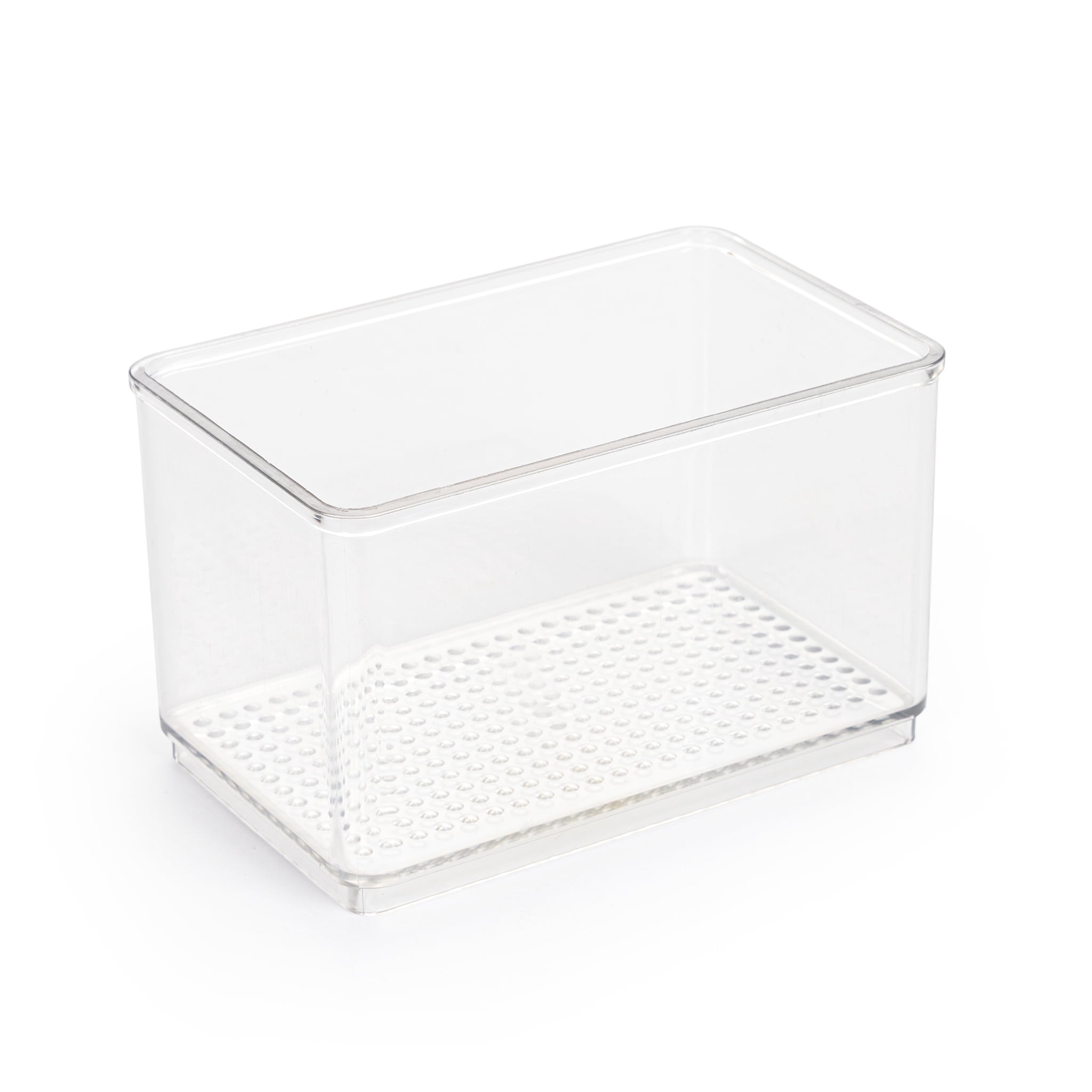 Mainstays Clear Plastic Bathroom Organizer Bin Set, 4 Pack