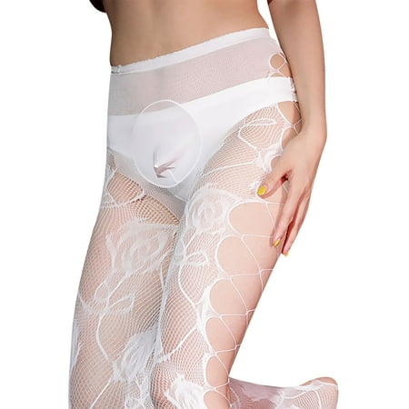 Men Pantyhose High Glossy Elastic Nylon Sheer Stockings Silky Tights Lace Panties And Stockings Pantyhose