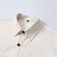 thumbnail image 6 of Men's 100% Cotton Oversized Button Down Shacket, Long Sleeve Work Shirt Jacket with Dual Chest Pockets, Casual Loose Fit Shirts for Men M‑4XL, 6 of 8