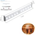thumbnail image 2 of Stick-on Anywhere Portable Little Light Wireless LED Under Cabinet Lights 10-LED Sensor de movimiento Activado Night Light Construir en batería recargable Magnetic Tap Lights para clóset, gabinete (S Namotu XMWJ191, 2 of 7