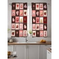 thumbnail image 2 of Valentine's Day Tier Curtains 45 Inch Length,Sheer Curtains for Bedroom Living Room Window Love Heart Chocolate Rose Plaid Rod Pocket Drapes Kitchen Curtains Small Half Window 27.5"x45" 2 Panels, 2 of 6
