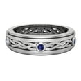 thumbnail image 4 of Wedding Bands for Men 6 MM Sapphire 14K White Gold 0.18 CTW, 4 of 5