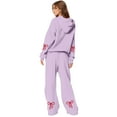 thumbnail image 2 of Bow Sweatpants Set for Women Bow Hoodie Set for Women Womens Sweatsuits 2 Piece Set Comfort Bow Hoodie Wide Leg Sweatpants Set Athleisure Sweatset Cute Matching Sweat Sets, Purple-L, 2 of 6
