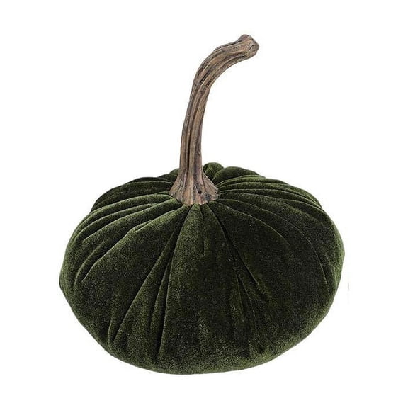 JHyouerji 6 Pcs Soft Velvet Pumpkins Decor,Green Stuffed Plush Fall Ornaments,Stable Weighted Base for Halloween Thanksgiving Farmhouse Table Mantel Decor