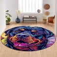 thumbnail image 4 of Vintage Tattoo Round Area Rug, classic flash art circle carpet for studio, hallway or loft, soft washable non-slip floor mat, edgy alternative décor accent, 4 of 7
