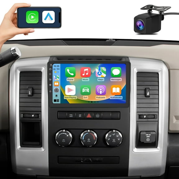 AWESAFE Car Stereo for 2009-2012 Dodge RAM 1500/2500/3500 Wireless CarPlay/Android Auto 4 64GB HD Radio Upgrade with Free Backup Camera
