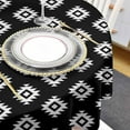 thumbnail image 4 of Black White Boho Round Tablecloth 60 Inch - Waterproof Fabric Table Cloth Protector, Southwestern Geometric Abstract Art Tablecloths Washable Table Cover for Kitchen Banquet Coffee Table, 4 of 6