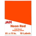 thumbnail image 5 of JAM Paper Full Page Shipping Labels, 8 1/2 x 11, Assorted Neon Colors, 40 Sheets per Pack, 5 of 5