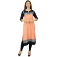 thumbnail image 1 of Phagun Kurti Ethnique de Designer Bollywood Pêche Kurta Tunique Décontractée pour Femmes-10, 1 of 1