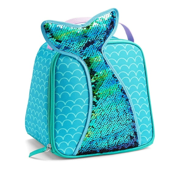 Fit & Fresh Ariel Mermaid Tail Glitter and Sequins Insulated Lunch Bag Blue/Green