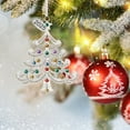 thumbnail image 7 of 1 Pc 2025 Acrylic Christmas Tree Ornament Decorations with Colorful Crystals & 2025 Dated Engraved for Keepsake Gifts Holiday Home Party Decor, 3.93 Inch, White, 7 of 7