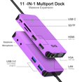 thumbnail image 2 of Estación de acoplamiento USB GIQ USB C HUB USB 3.0 a HDMI dual VGA, 2 of 7