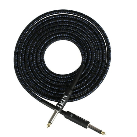 Electric Guitar Bass Cable Musical Instrument Audio Cable 1/4 Inch to 1/4 Inch TS Straight Plugs, 3 Meters/ 10