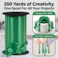 thumbnail image 4 of PMU 250 Yards x 3/8in Emerald Green Crimped Curling Ribbon String for Gift Wrapping Ribbon Balloon String Birthday Celebration Party Presents Decor, Festival Art Craft Accessories (1-250 Yard Rolls), 4 of 8