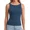 Navy Blue, variant on Women Ribbed Seamless Workout Tank Top with Built in Bra, Slim Fit Boat Neck Sports Vest for Yoga Pilates Running Casual Home Wear