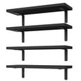 thumbnail image 4 of Set of 4 Bathroom Wall Shelf Rustic Wood Floating Shelves for Kitchen Living Room Bedroom, 16 Inch Black, 4 of 5