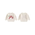 thumbnail image 2 of Toddler Kids Little Boy Girl Christmas Sweater 3 6 9 12 18 24 Months 2T 3T 4T 5T Letter Embroidery Long Sleeve Crew Neck Pullover Knit Tops for Winter Fall, 2 of 9