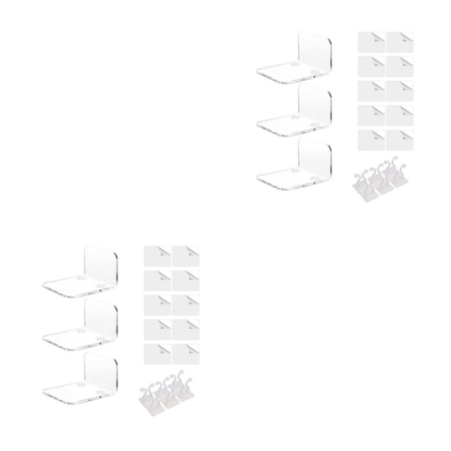Riwesomey 3 unids/set de almacenamiento más ordenado con estante de pared fácil instalación y duradero multifuncional transparente claro 2Conjunto
