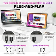 LESOWN Portable Monitor 8.9 inch Laptop Additional Touchscreen USB-C HDMI 1920x1200 IPS LCD Second Screen for Smartphone PC Laptop
