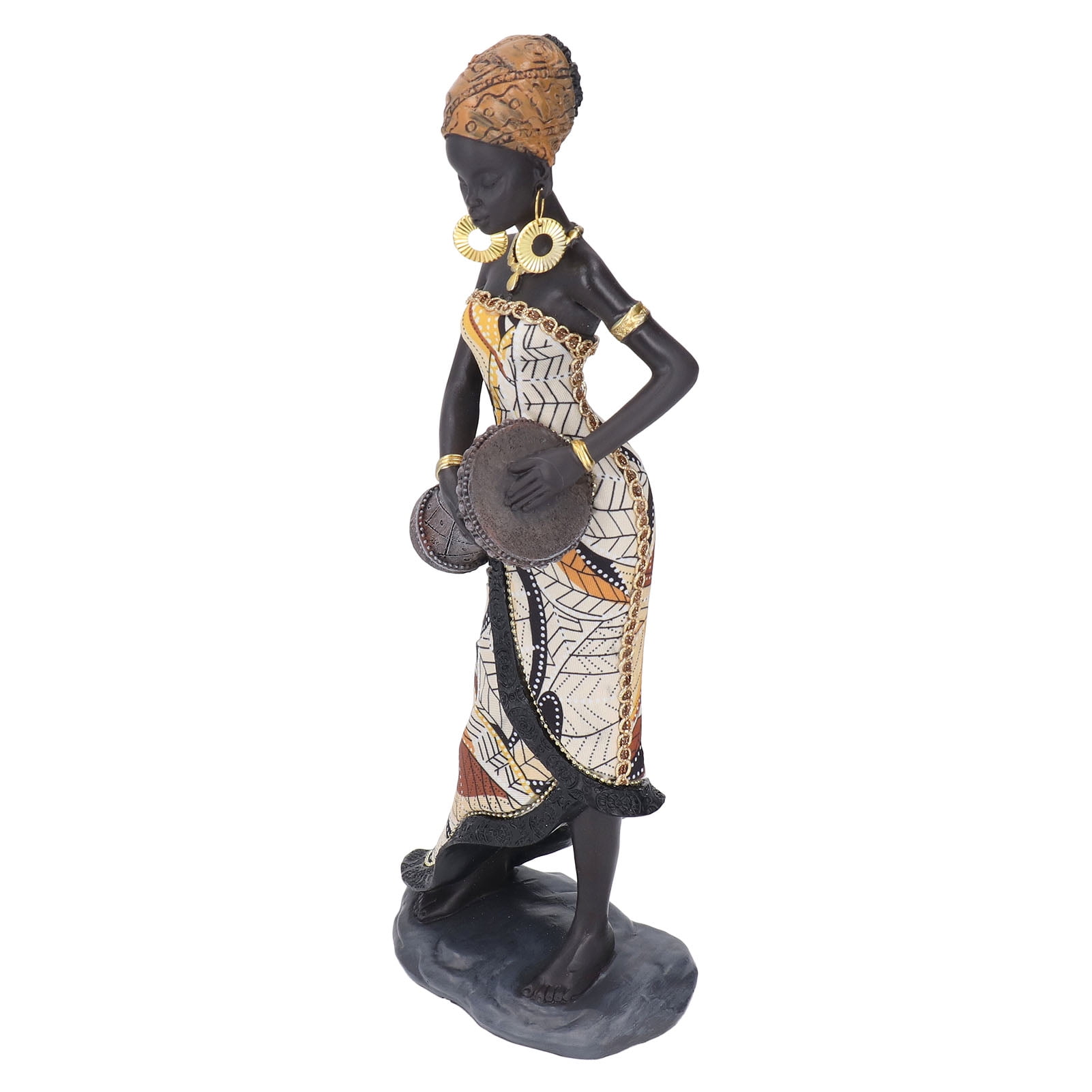 Musician African Statues, African Drum Statue Beautiful Details Resin