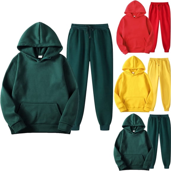 Azrian Pants for Women,Womens Plus 2PCS Activewear Suit Sets Outfits Men's and Women's Sports Tracksuits Long Sleeve Pullover Hoodies Sweatshirt and Sweatpants Fall Winter Suit