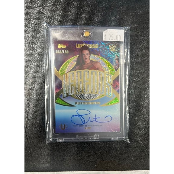 Collectible 2025 Topps WWE Universe Lita Auto LA-LT 058 of 150 Wrestling Trading Card Autographed Wrestling Trading Card