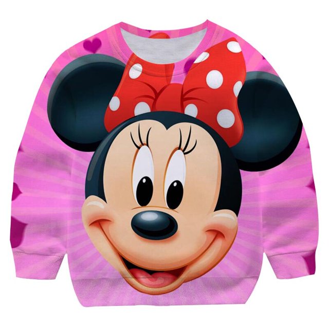 Moda Mickey Mouse sudaderas niños niñas otoño Minnie sudaderas con capucha camisetas de manga larga adolescente suelta dibujos animados estampado ropa 8T Gao Jinjia LED