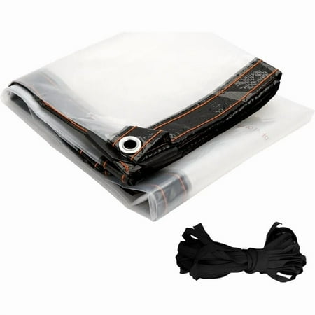 Waterproof Clear PVC Tarpaulin Overlay Panel Canopy with Grommets and Rope 2 x 3m