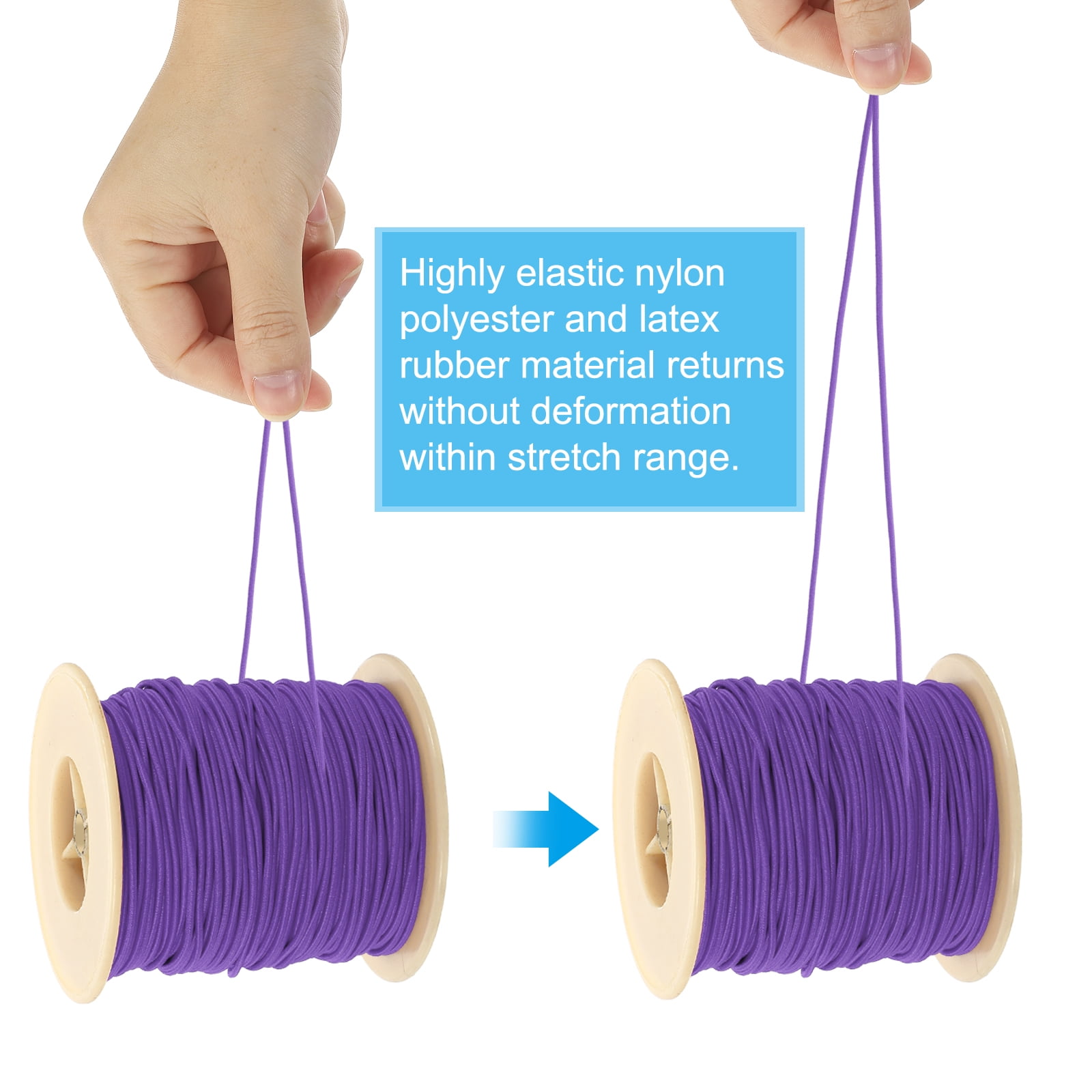 Uxcell Elastic Cord, 2 mm Stretchy Elastic String 77 Yards for Jewelry Making, Necklaces, Beading and Crafts DIY, Dark Purple