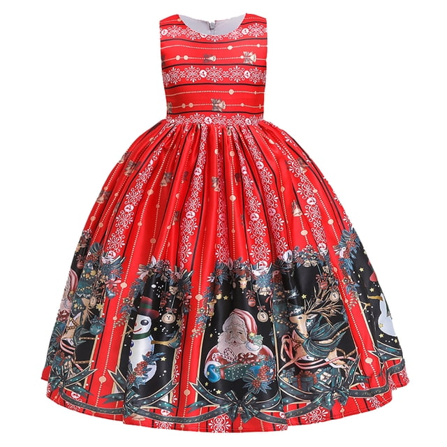 EDFBUYKRS Robe de Danse de Noël pour Enfants Filles Robe de Fête