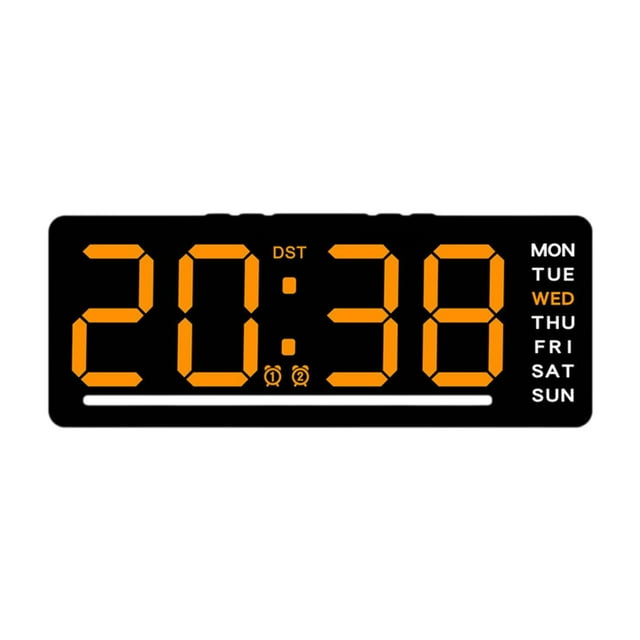 Reloj digital de regalo con cinco niveles de brillo ajustable para decoración del hogar. Reloj de mesa. Número naranja