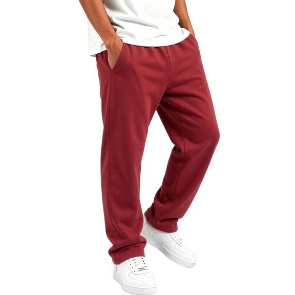 Boys Sweatpants with Pockets Elastic Waist Baggy Casual Wide Leg Kids Jogger Pants Red 8