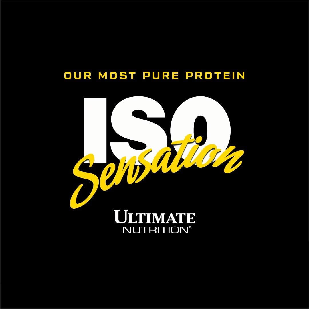 Ultimate Nutrition Iso Sensation 93 with Glutamine, Whey Protein Isolate Powder, 30 Grams of Protein, Low Carb Protein Shakes, Keto Friendly, 5 Pounds, Vanilla Bean Flavoured