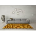 thumbnail image 3 of Ahgly Company Indoor Round Abstract Yellow Modern Area Rugs, 3' Round, 3 of 4