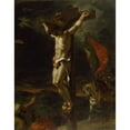 thumbnail image 2 of Eugène Delacroix 20x24 Black Ornate Framed Double Matted Museum Art Print Titled: Christ on the Cross (1846), 2 of 5