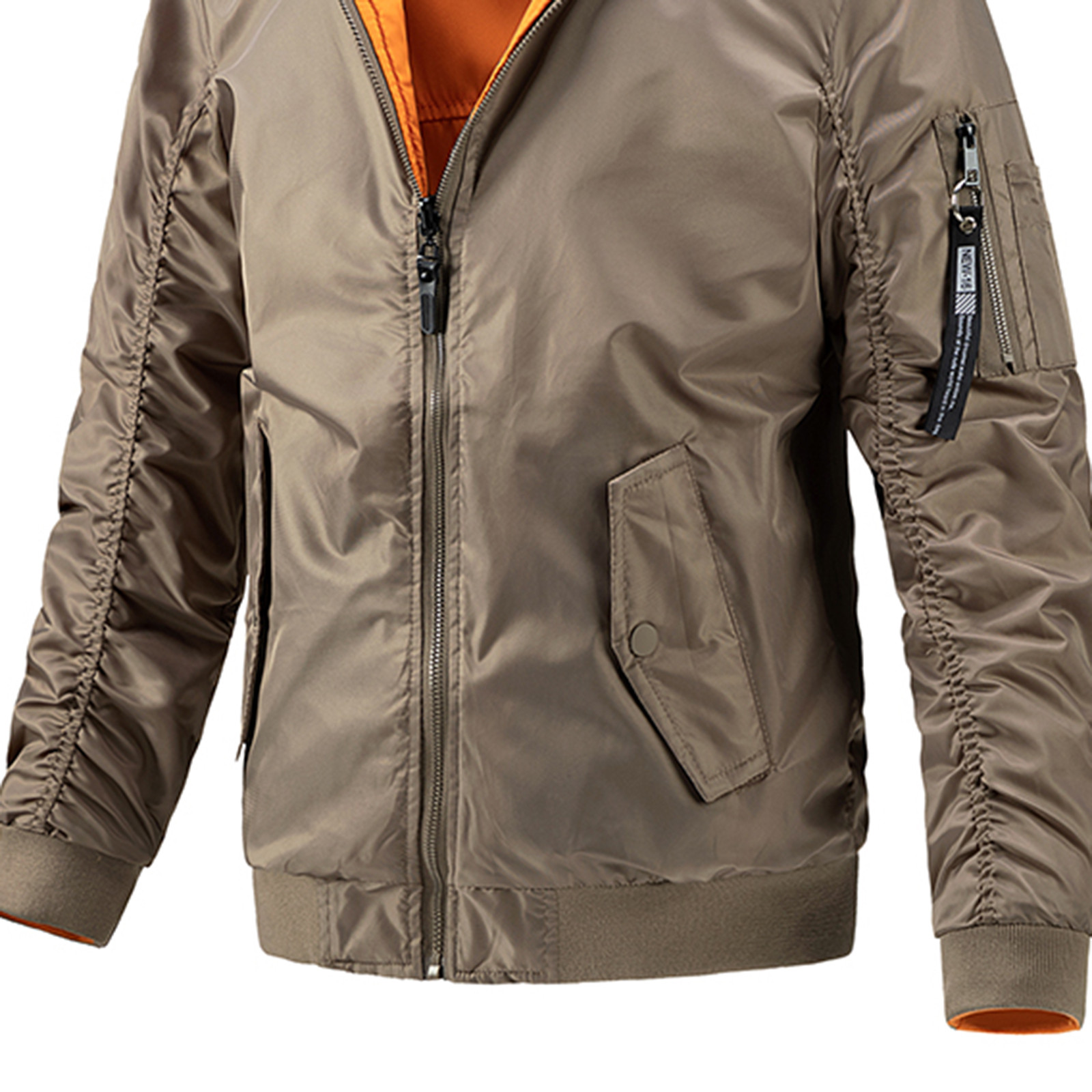 Men's Fashion Flight Suit Plus Cotton Jacket Reversible Stand Collar Jacket In Winter Warm Coat - image 5 of 5