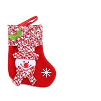 Wadada Christmas Stockings,3.9 x 4.7Inches Christmas Tree Hanging Mini Stockings Decor,3D Santa Snowman Deer Stockings Gift Bags Candy Bags for Xmas Tree Fireplace Wall Decor Party Supplies (Snowman)