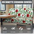 thumbnail image 4 of XYZCANDO Beautiful Rose Print Rv Dinette Cushion Covers,Stretchable Cushion Cover,RV Cushion Slipcover,Easy Installation,2 Backrest Covers and 2 Bench Covers Cute Designed for Ladies(Green), 4 of 6