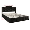 thumbnail image 5 of Home Design Bruce Queen Tufted Upholstered Platform Bed Frame with Wingback Headboard and Nailhead Trim, Black, Easy Assembly, 5 of 5