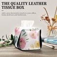 thumbnail image 4 of Watercolor Pink Flowers Tissue Box Cover Leather Square Rectangle Tissue Box Holder for Bathroom Living Room Desk Office Decor, 4 of 7