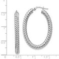 thumbnail image 3 of FB Jewels Leslie's 10K White Gold Polished Twisted Oval Hoop Earrings, 3 of 3