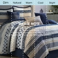 thumbnail image 3 of Lanco Clipped Jacquard Zig Zag 7 Piece Queen Comforter Set , Navy, Jacquard & Clip Geometric Bedding Sets & Collections, 100% Polyester & Fill, 3 of 7