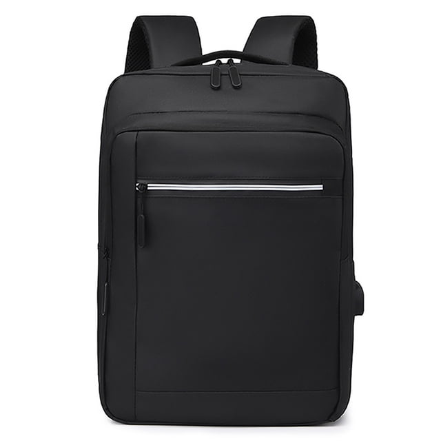 Mochila para computadora portátil, mochilas de viaje para computadoras portátiles con puerto de carga USB, mochilas universitarias, bolso para computadora, negro