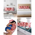 thumbnail image 5 of Valentine's Day Body Pillow Case Cover - Microfiber Bed Throw Pillow Covers, Watercolor Heart Love Modern Boho Decorative Lumbar Pillow Cover with Envelope Closure for Sofa/Travel 20"x54", 5 of 6