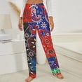 thumbnail image 3 of Colorful Paisley Bandana Patterns Winter Female Pants Flannel High Waist Women Pants Lady Warm Straight Leg Plush Trousers, 3 of 7