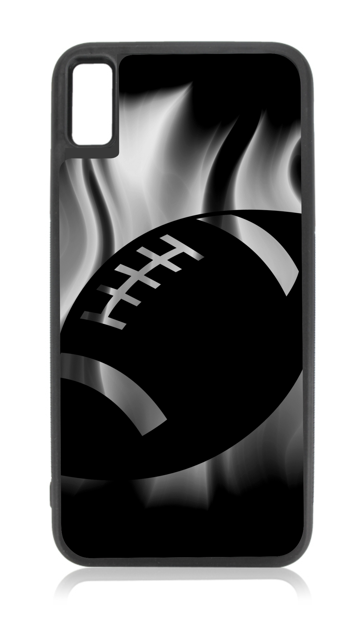 Flaming Football Design Black Rubber Case for iPhone XR iPhone XR Phone Case iPhone XR
